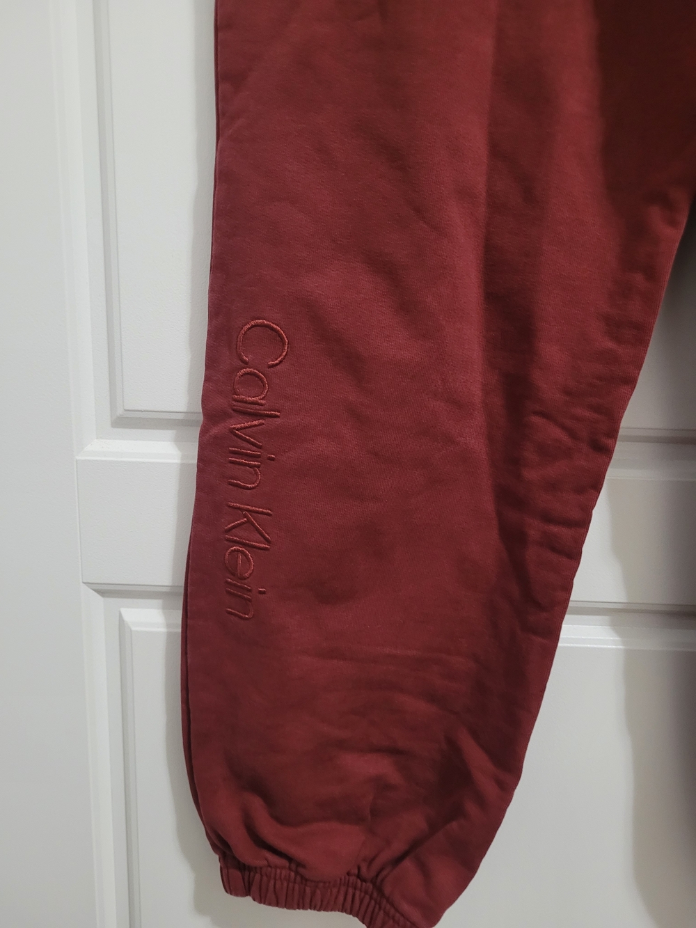 Calvin Klein Maroon Drawstring Track Joggers - Picture 4 of 6
